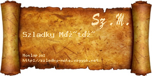 Szladky Máté névjegykártya