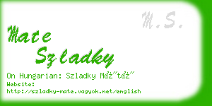 mate szladky business card